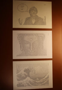 ASCII Art Schreibmaschinenkunst Porträt Berühmtheiten bekannte Gesichter Celebrities Angela Merkel Gautama Buddha Hokusai Die Woge